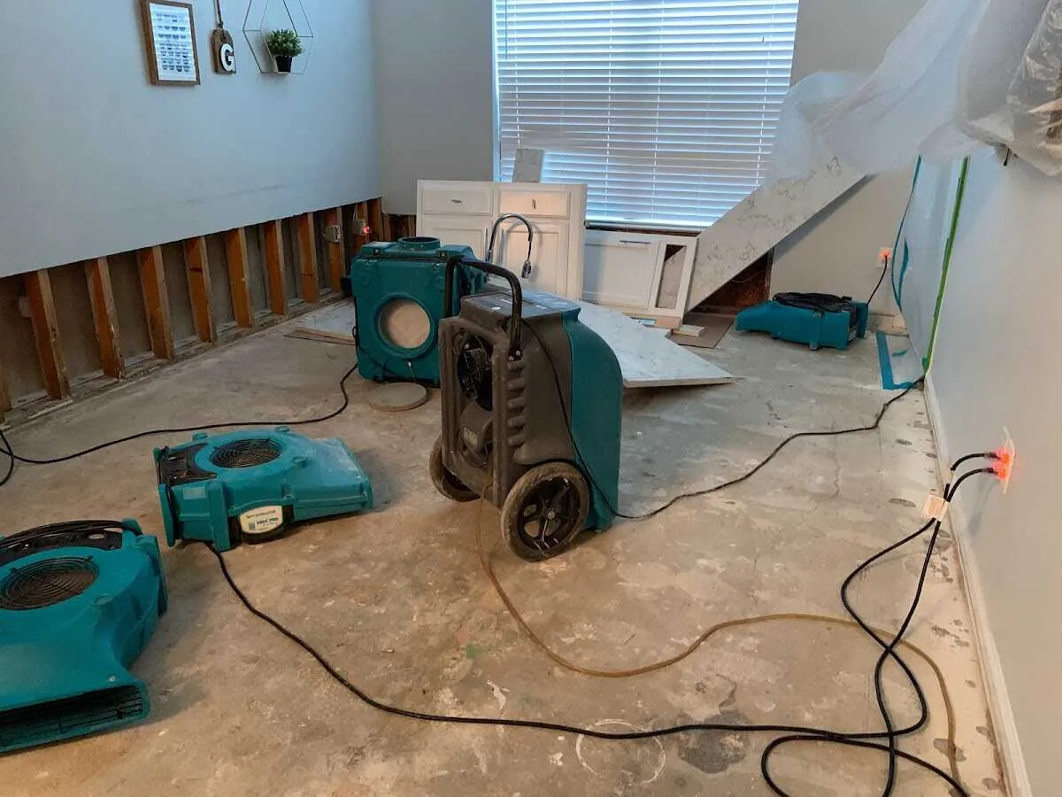 Dehumidifier in flood-cut room for Water Extraction & Removal in Hattiesburg